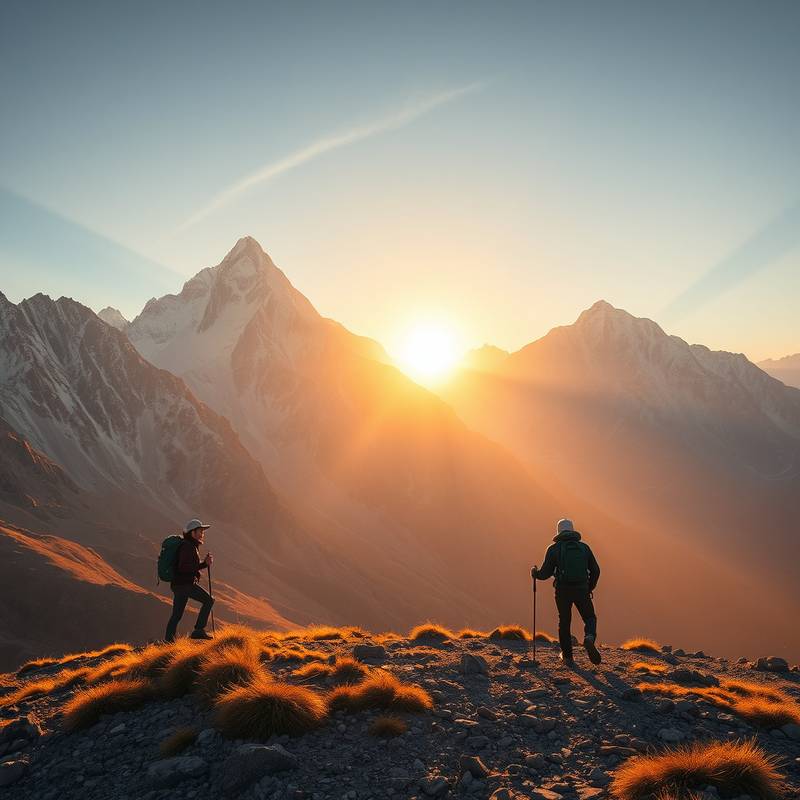 Excursionistas caminando por la Cordillera Huayhuash