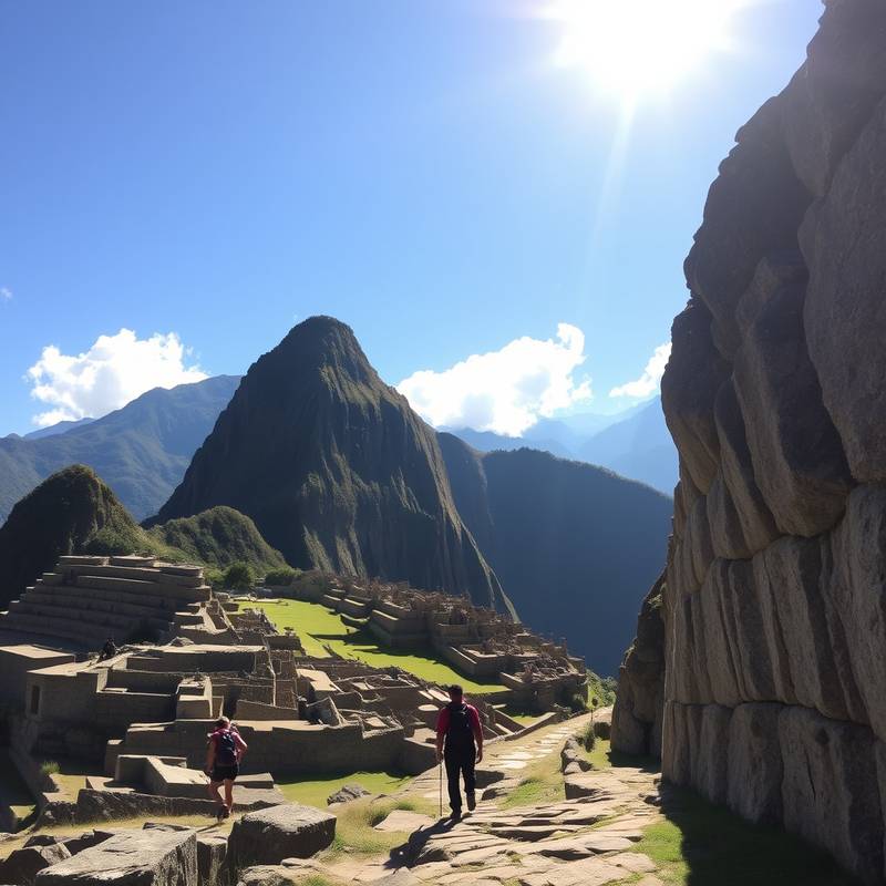 Foto de la Puerta del Sol en Machu Picchu, Perú durante una excursión