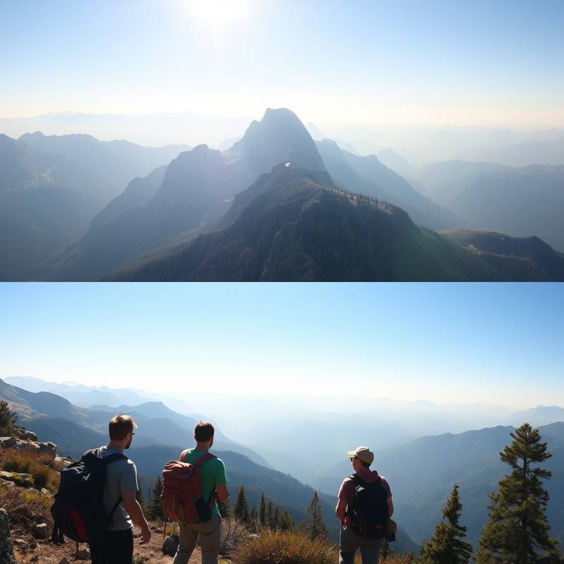 Grupo de excursionistas disfrutando de una vista panorámica en la montaña