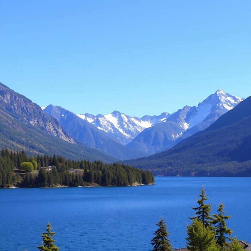 Vista de Bariloche y el Lago Nahuel Huapi en Argentina